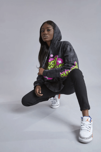Fresh Black Tie-Dye Hoodie